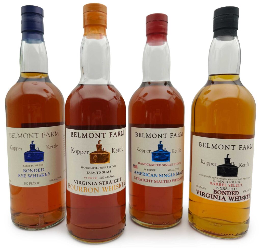 Belmont Farm Distillery bottles